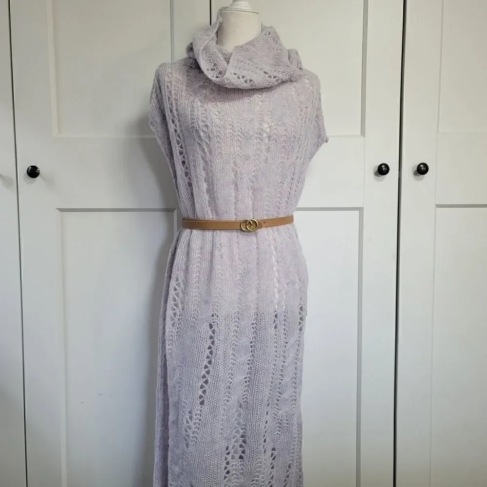 Free people pirouette lilac wool blend open stitch tunic size xs/s